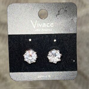 Silver Cubic Zirconia Stud Earrings